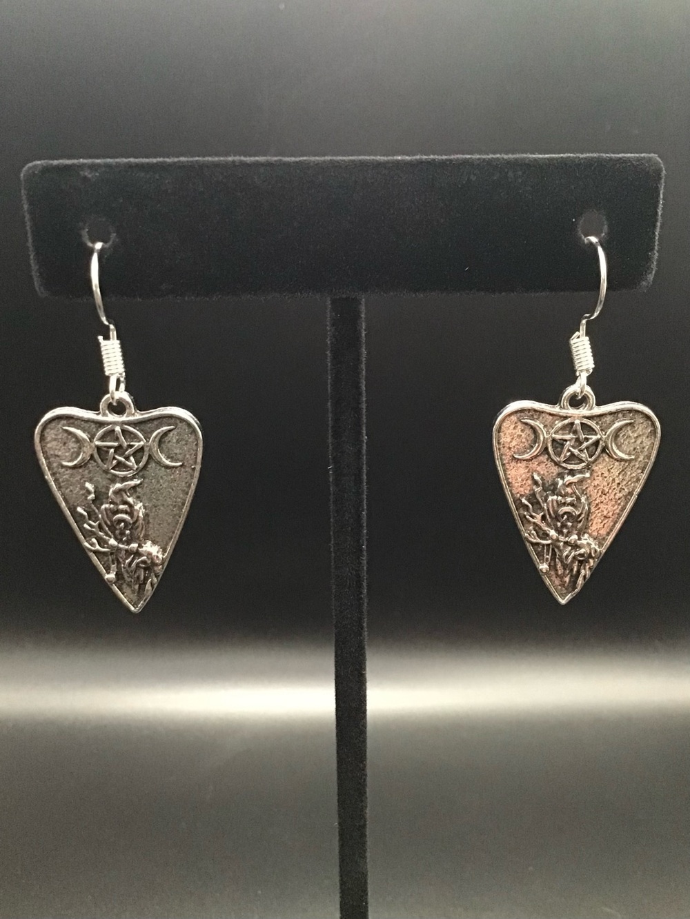 Triple Moon Raven Earrings